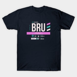 Brussels (BRU) Airport Code Baggage Tag T-Shirt